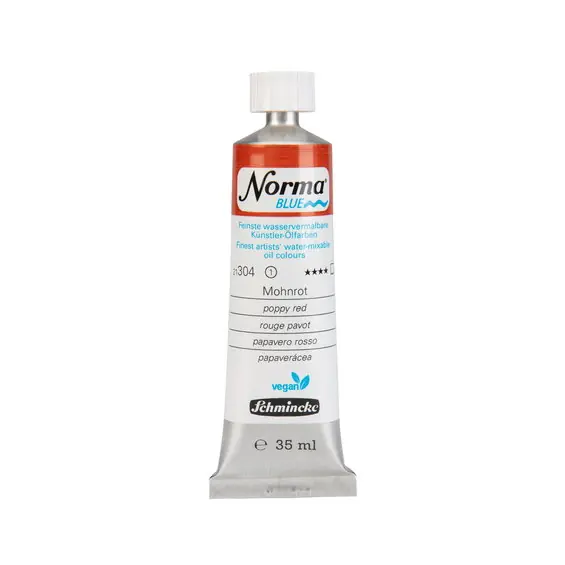 Toppsäljare | Schmincke Norma Blue vattenlöslig oljefärg 35 ml Poppy red 21304