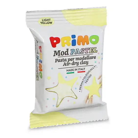 Primo lufttorkande lera, pastellgul 250 g - Nyhet hos oss