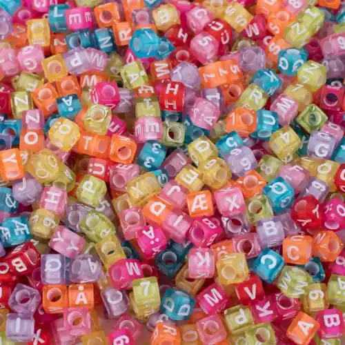 Bokstavspärlor & siffror 6 mm, Färgmix (1000 st) - Precis lanserat