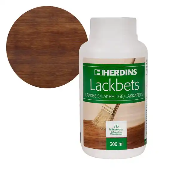 Få kvar i lager - Herdins lackbets 300 ml – 713 mahognybrun