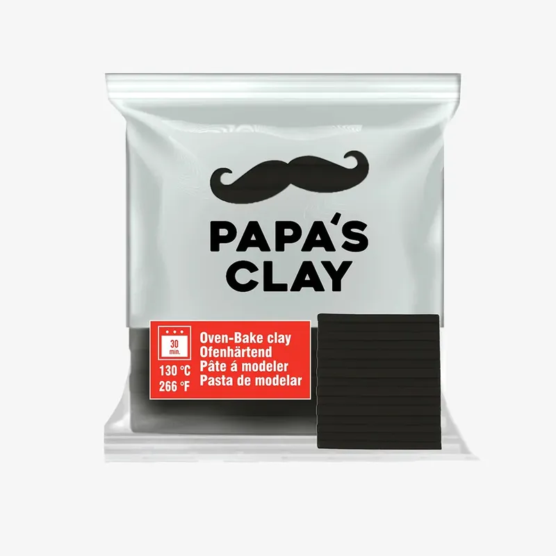 Papa's Clay Polymerlera Black 60 g - Sänkt pris