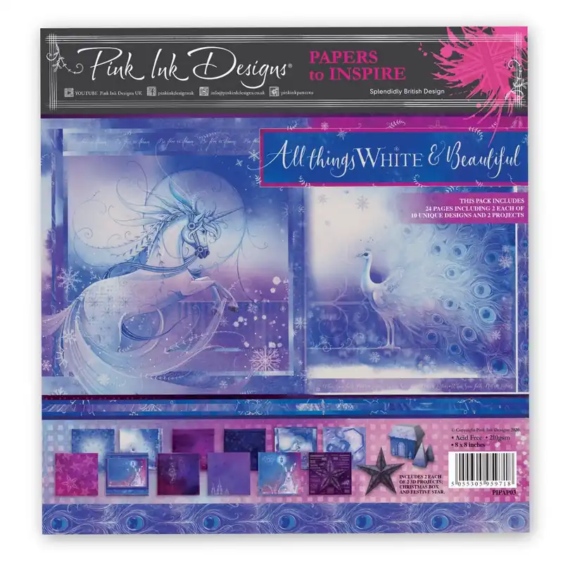 Beställ direkt - Papper 20 x 20 cm - All Things White & Beautiful (24 ark)